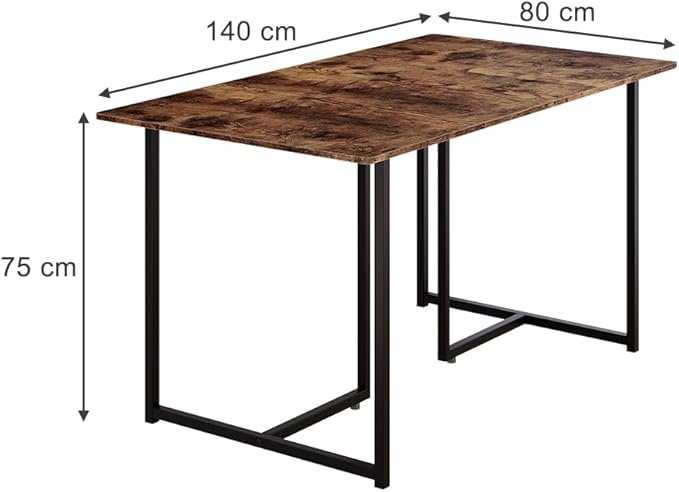 1782112157_9wiMM3tEZo_5.2 Naujas Valgomojo Stalas „Merido" – Rustikalus Ąžuolas/Juodas | 140 x 80 cm