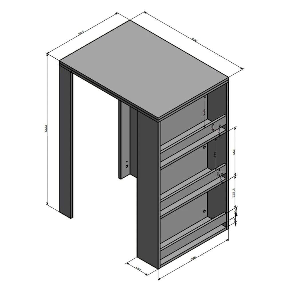 1782114686_jlXTwIofsZ_8.2 Naujas Baro Stalas „Vicco" – Antracitas/Balta | 57 x 80 x 106 cm
