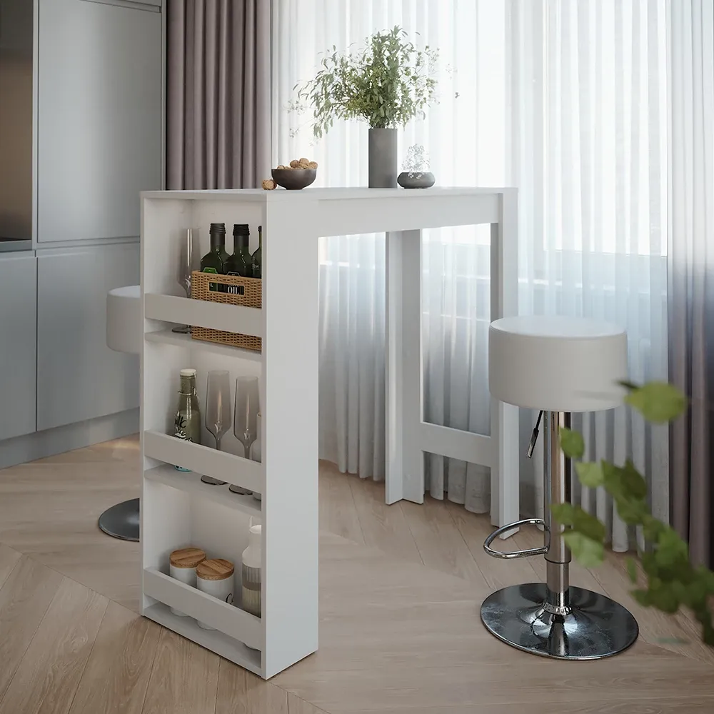 Naujas Baro Stalas „Repose" – Baltas | 45 x 110 cm
