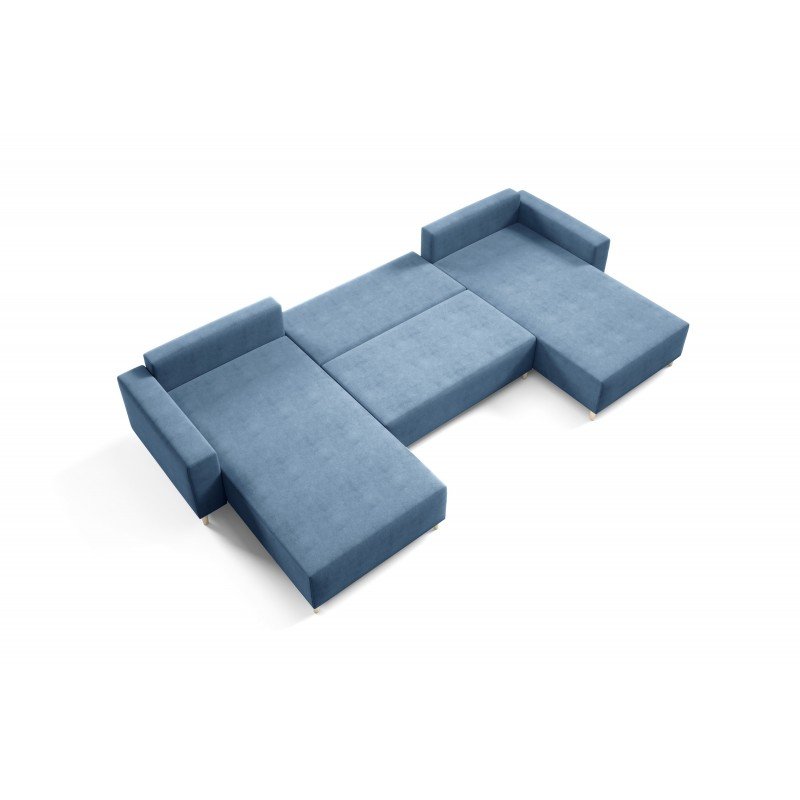 Nauja U Formos Kampinė Sofa su Miego Funkcija „Havana U" | 390 x 180 cm