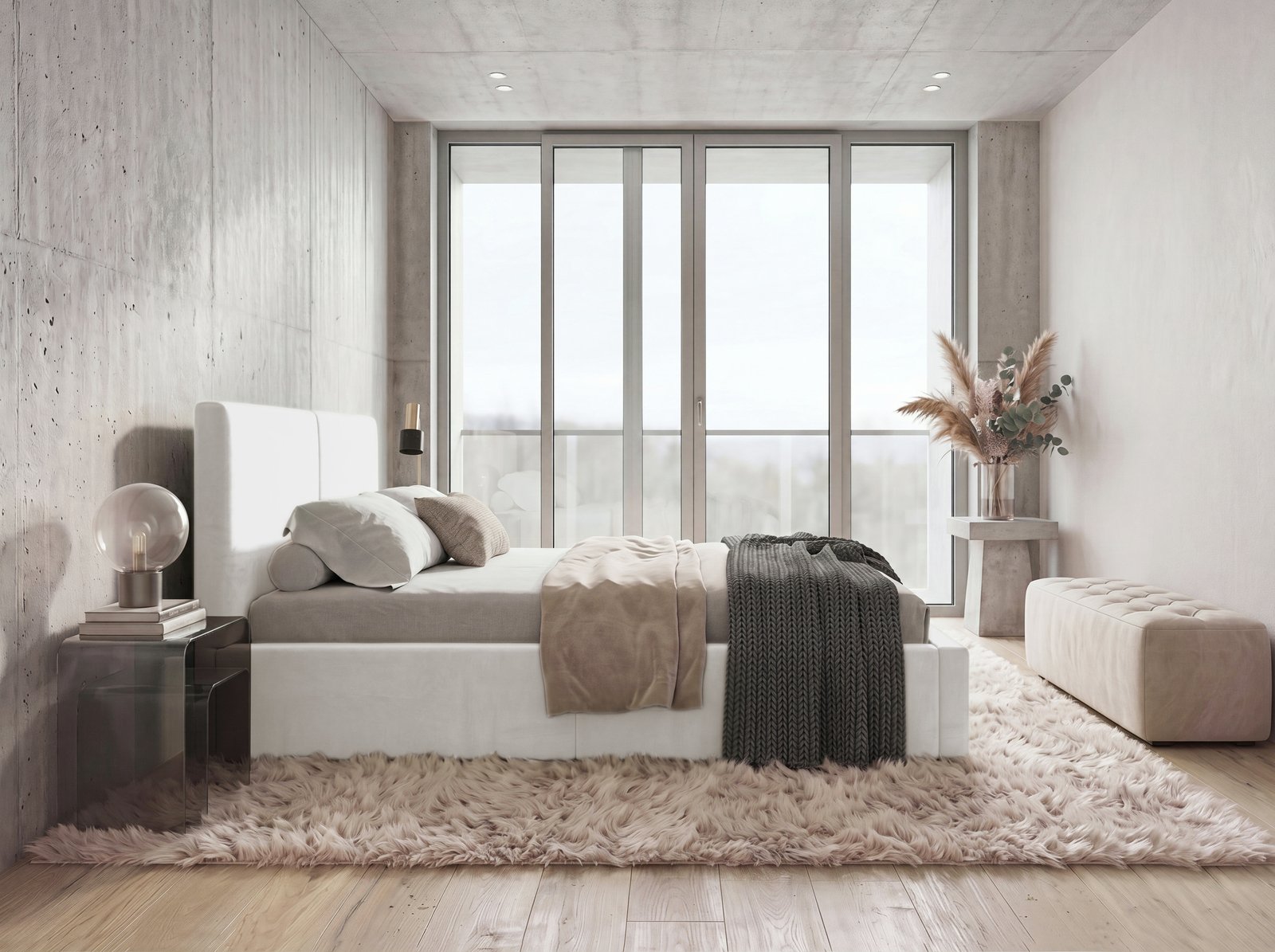 Nauja Miegamojo Lova „Hilton" – Balta | 160 x 200 cm | su Čiužiniu ir Patalynės Dėže
