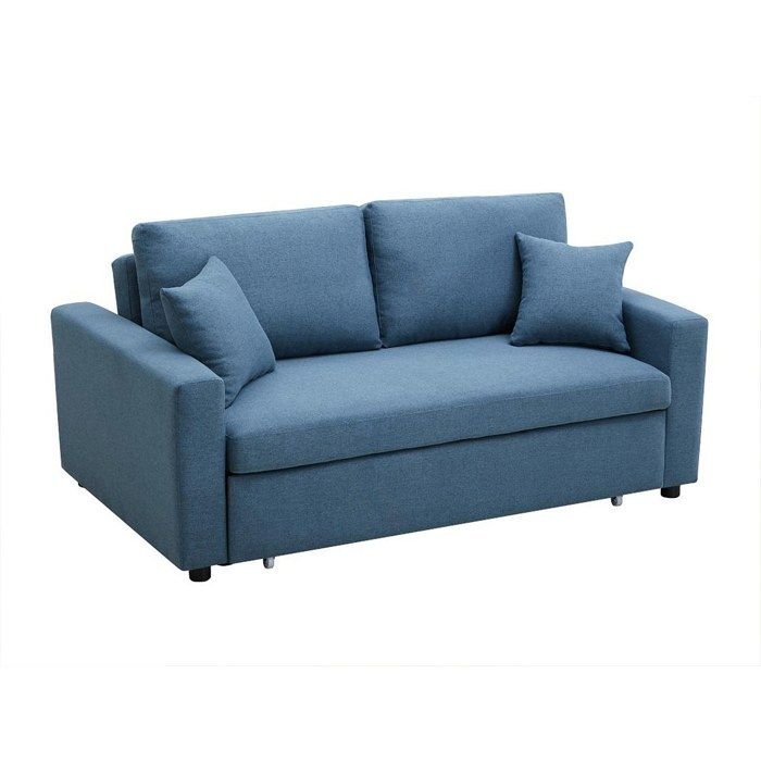 Išskleidžiama sofa INIZOR – 120 × 180 cm, mėlyna spalva – produkto nuotrauka 2