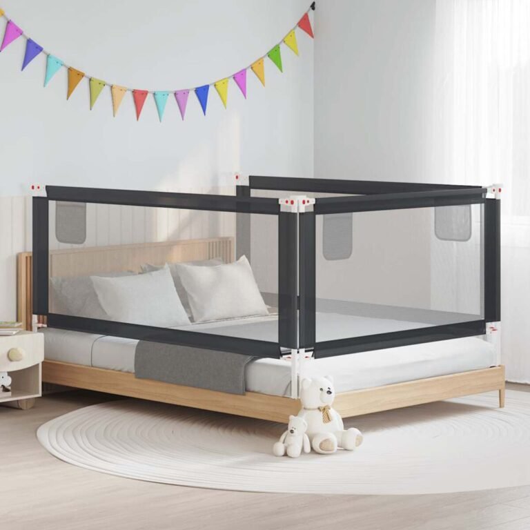 Lovos apsauginė tvorelė – 200×25 cm, tamsiai pilka spalva – nuotrauka 2 Lovos apsauginė tvorelė – 200×25 cm, tamsiai pilka spalva – produkto nuotrauka 2