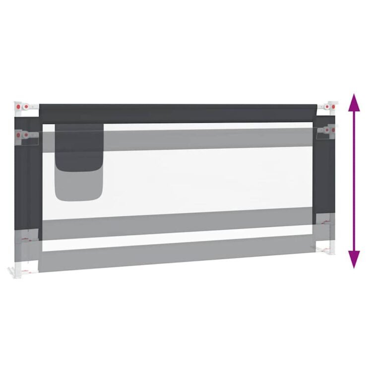 Lovos apsauginė tvorelė – 200×25 cm, tamsiai pilka spalva – nuotrauka 5 Lovos apsauginė tvorelė – 200×25 cm, tamsiai pilka spalva – produkto nuotrauka 5