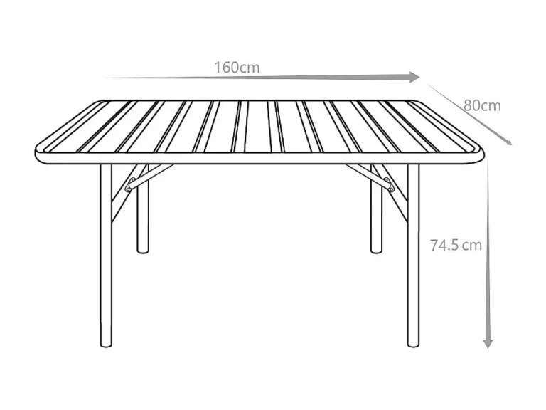 Lauko stalas MIRMANDE – 160 cm, terakota spalva – nuotrauka 5 Lauko stalas MIRMANDE – 160 cm, terakota spalva – produkto nuotrauka 5