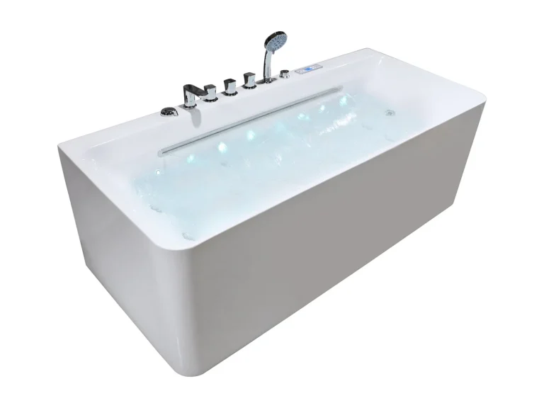 Vonia KIRANA – 170 × 75 cm, balta spalva – nuotrauka 3 Vonia KIRANA – 170 × 75 cm, balta spalva – produkto nuotrauka 3