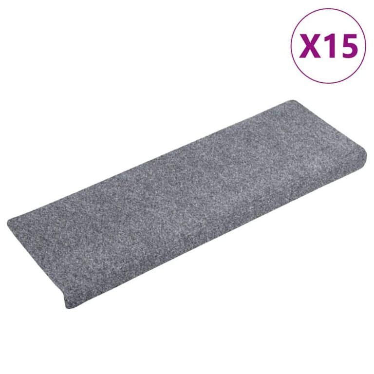 Laiptų kilimėlis – 65×21×4 cm, šviesiai pilka spalva