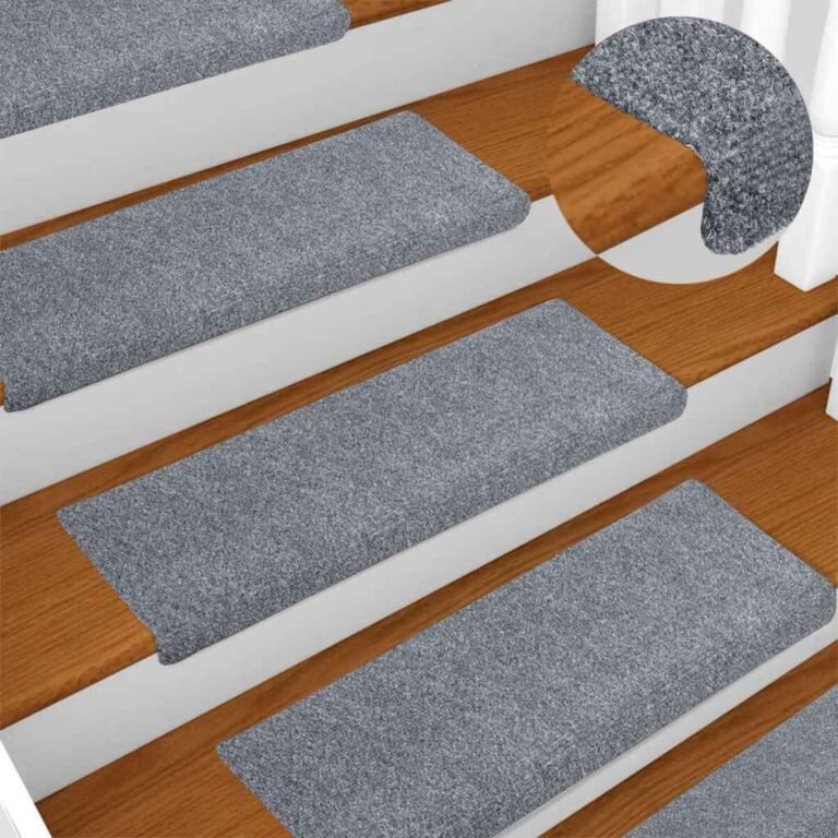 Laiptų kilimėlis – 65×21×4 cm, šviesiai pilka spalva – nuotrauka 2 Laiptų kilimėlis – 65×21×4 cm, šviesiai pilka spalva – produkto nuotrauka 2