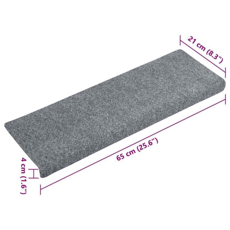 Laiptų kilimėlis – 65×21×4 cm, šviesiai pilka spalva – nuotrauka 8 Laiptų kilimėlis – 65×21×4 cm, šviesiai pilka spalva – produkto nuotrauka 8