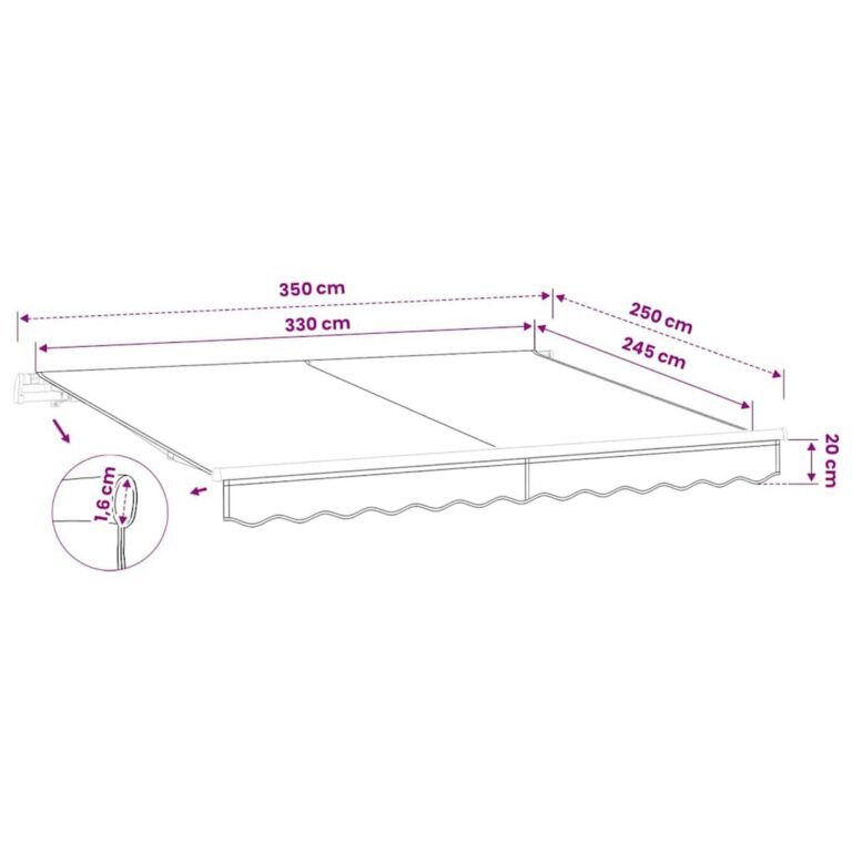 Markizės pakaitinis audinys – 350×250 cm, kreminė spalva – nuotrauka 7 Markizės pakaitinis audinys – 350×250 cm, kreminė spalva – produkto nuotrauka 7