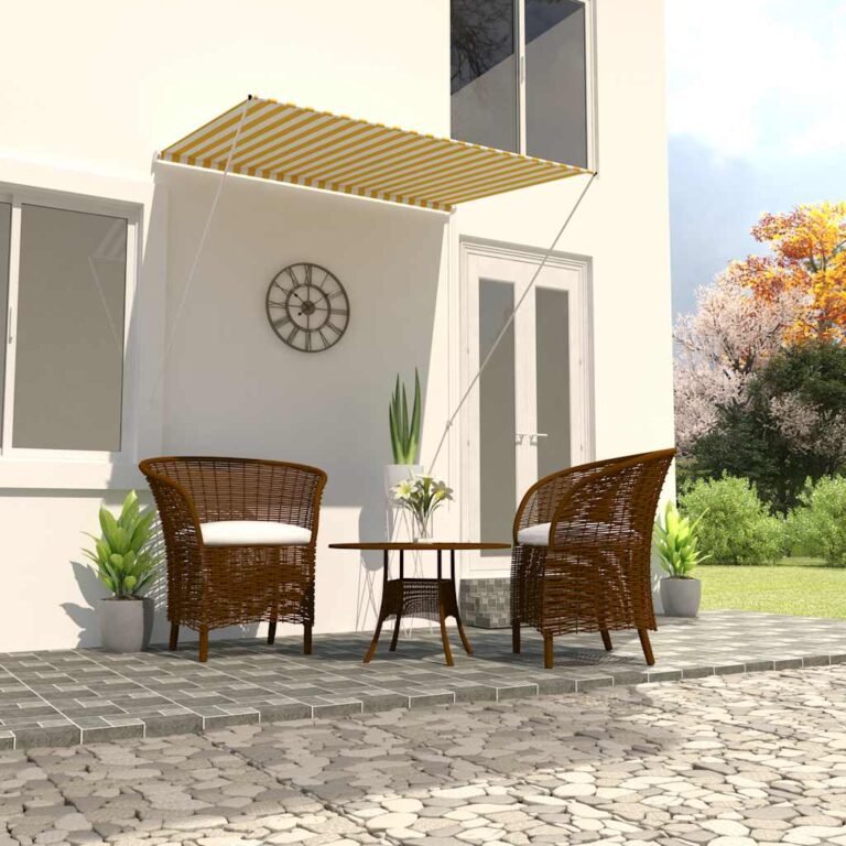 Ištraukiama markizė – 150×150 cm, geltona spalva Ištraukiama markizė – 150×150 cm, geltona spalva