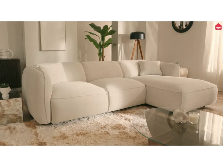 Kampinė sofa CAMILIO – smėlio spalva – produkto nuotrauka 6