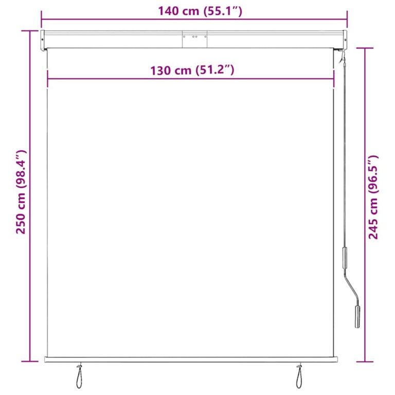 Lauko roletas – 140×250 cm, kreminė spalva – nuotrauka 10 Lauko roletas – 140×250 cm, kreminė spalva – produkto nuotrauka 10