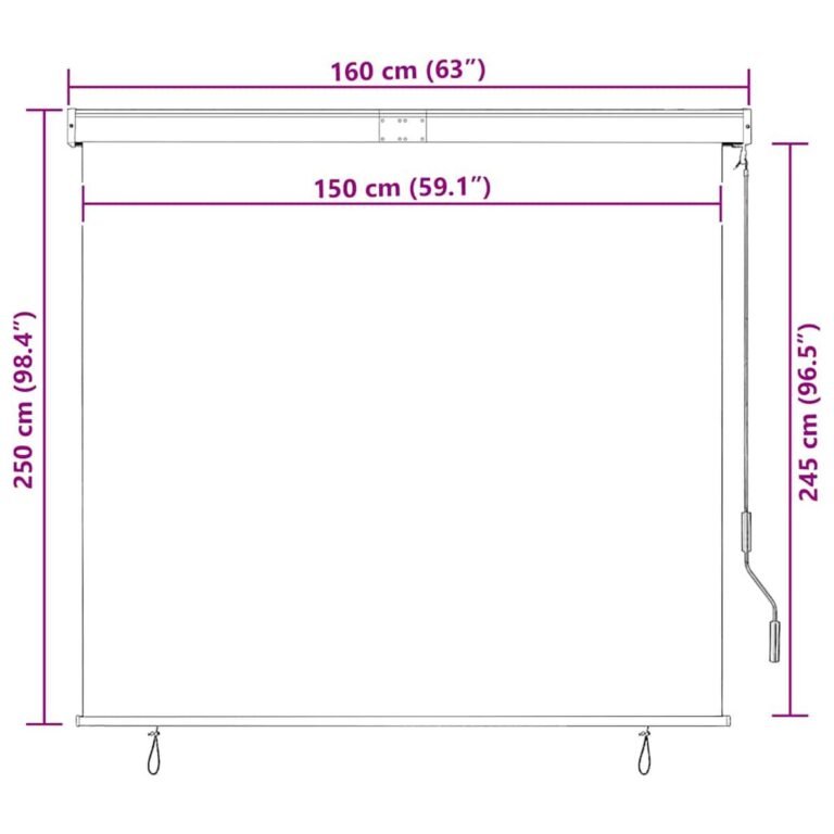 Lauko roletas – 160×250 cm, kreminė spalva – nuotrauka 10 Lauko roletas – 160×250 cm, kreminė spalva – produkto nuotrauka 10