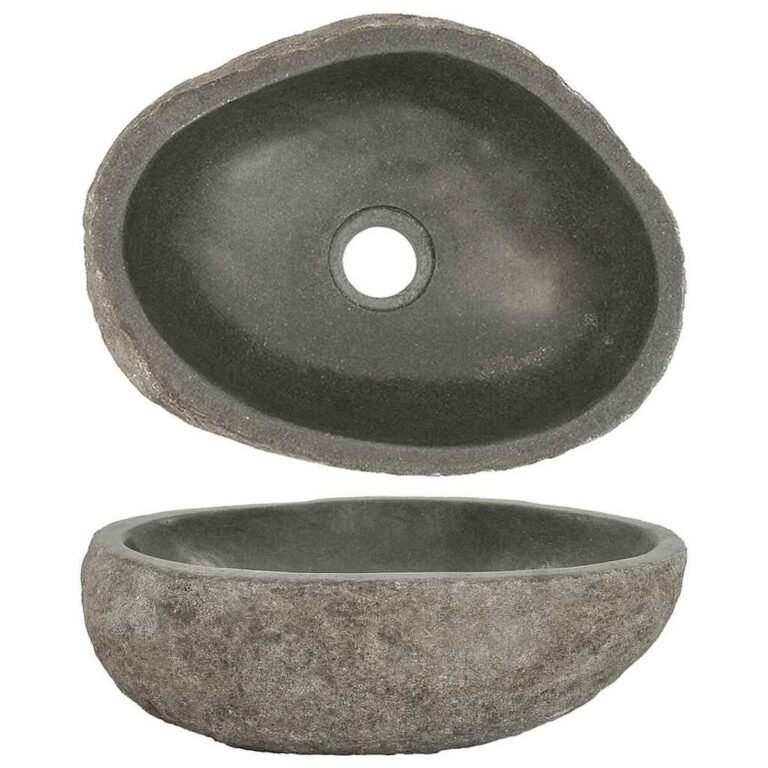 vidaXL Praustuvas, (29-38)x(24-31)cm, upės akmuo, ovalo formos
