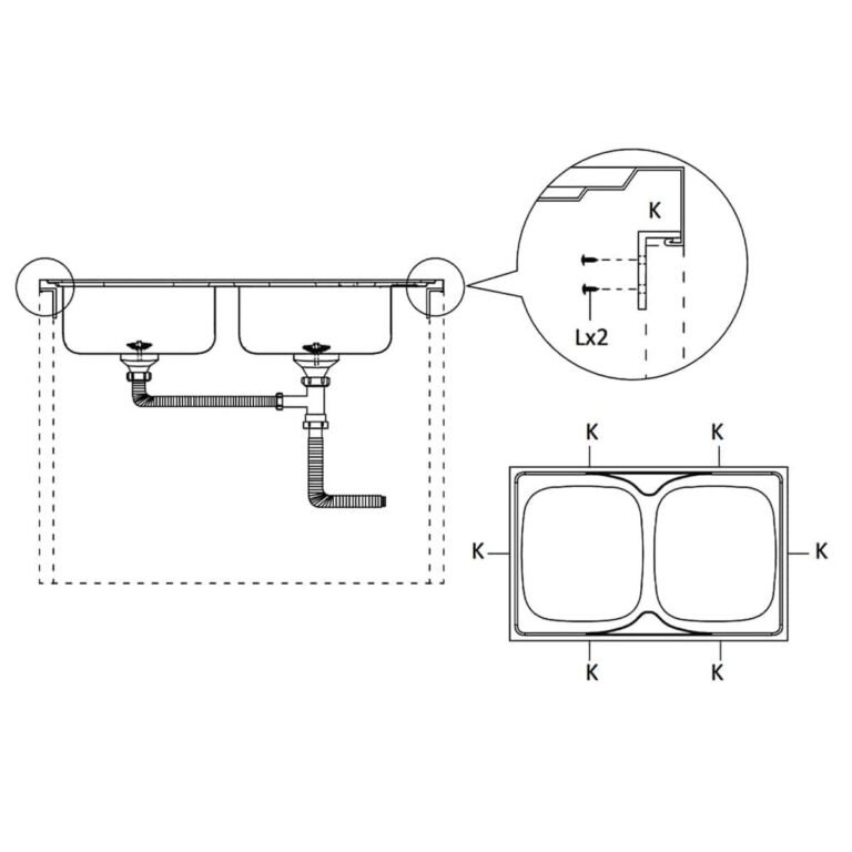 Virtuvės plautuvė – 800×600×155 mm, sidabro spalva – produkto nuotrauka 8