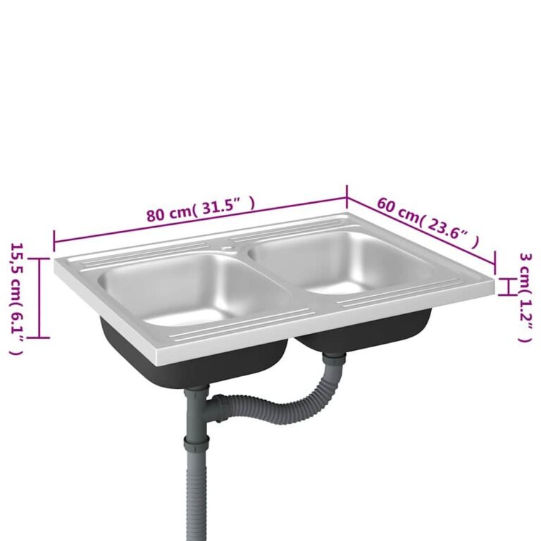 Virtuvės plautuvė – 800×600×155 mm, sidabro spalva – produkto nuotrauka 9