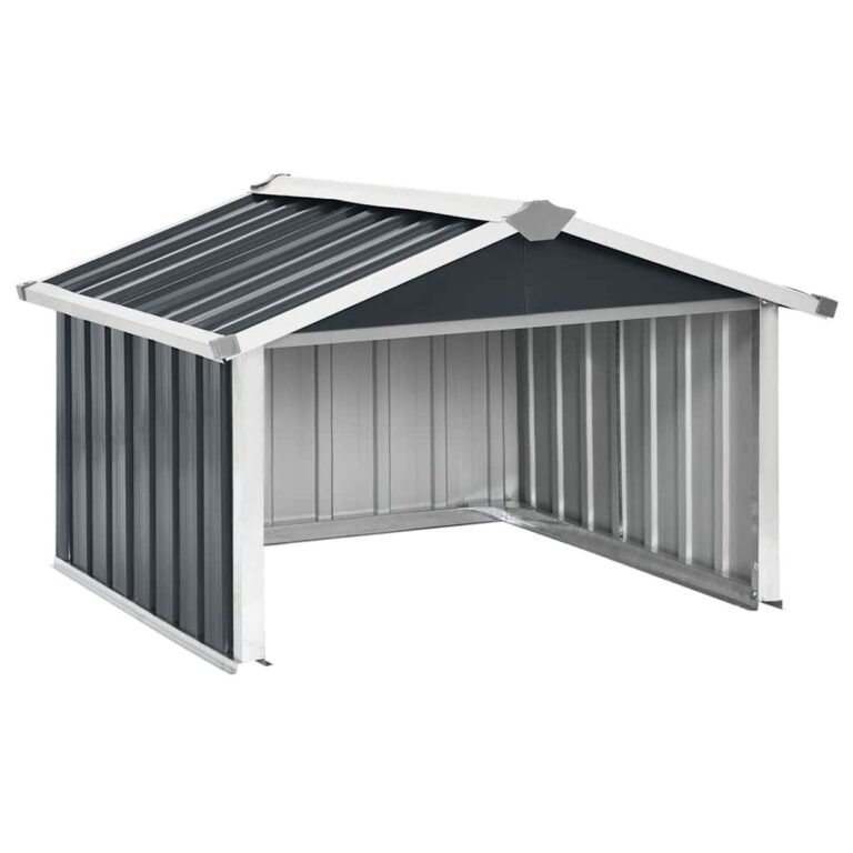 vidaXL Sodo roboto vejapjovės garažas, antracito, 92x97x63cm, plienas