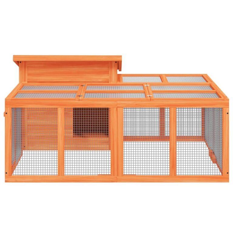 Triušių narvas – 144×123×67,5 cm, ruda spalva – produkto nuotrauka 5