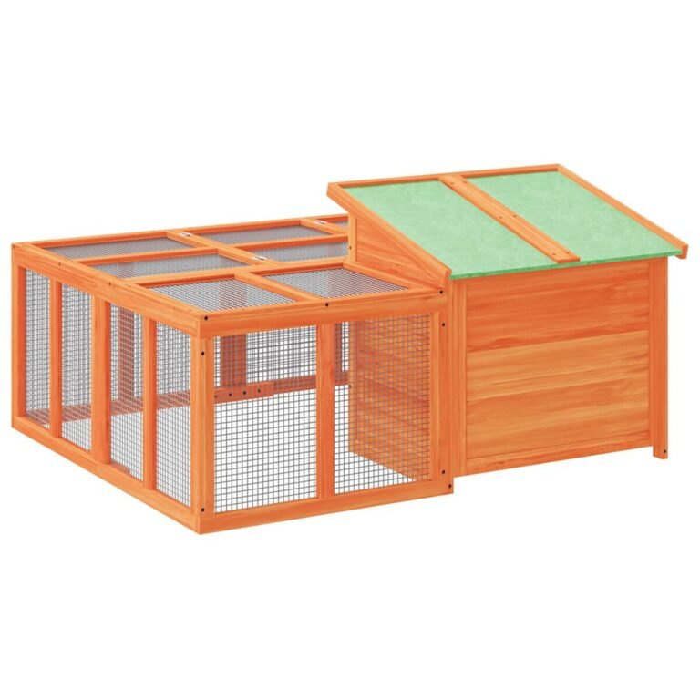 Triušių narvas – 144×123×67,5 cm, ruda spalva – produkto nuotrauka 8