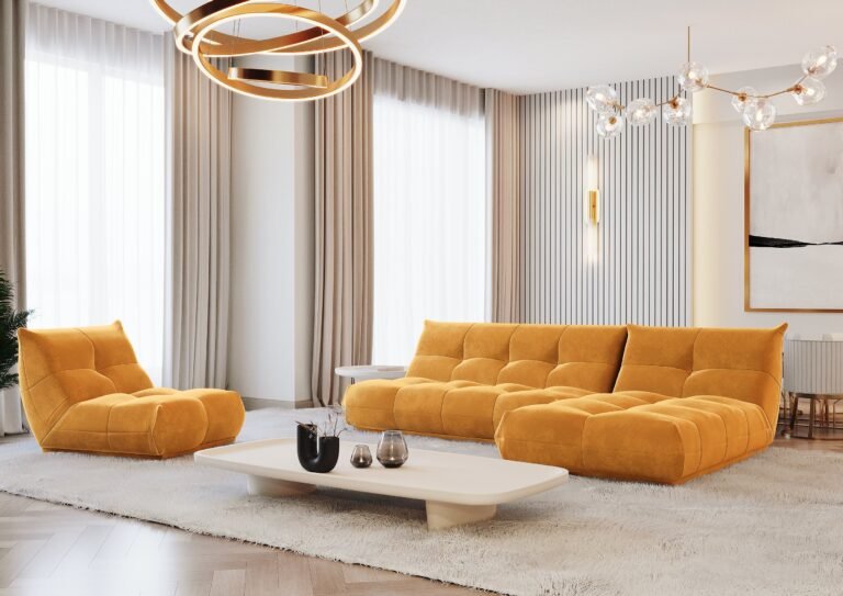 Fotelis COZY – garstyčių spalva – produkto nuotrauka 2