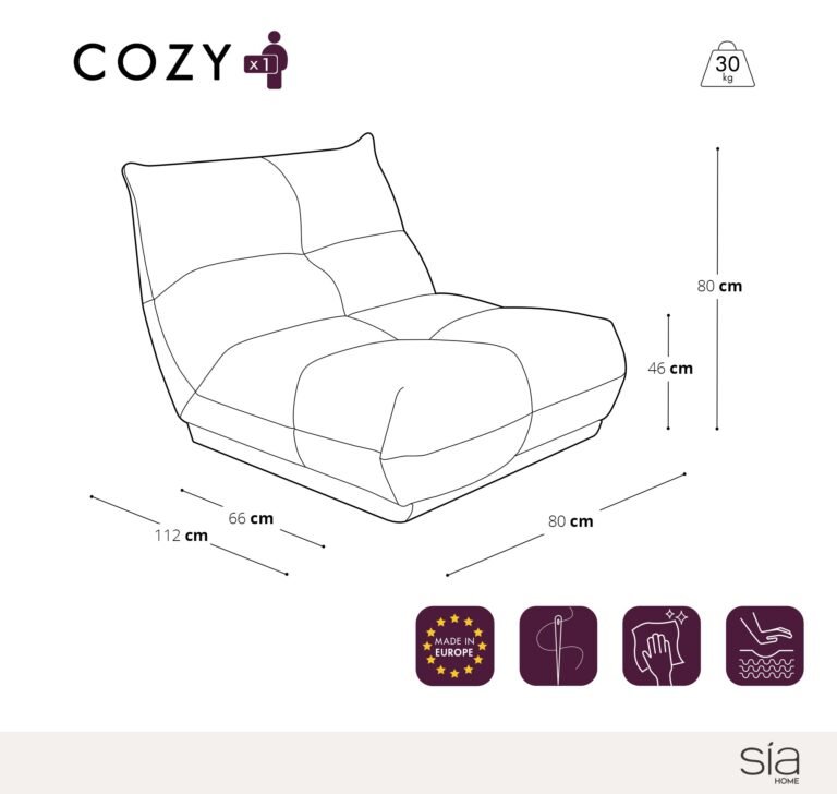 Fotelis COZY – garstyčių spalva – produkto nuotrauka 4