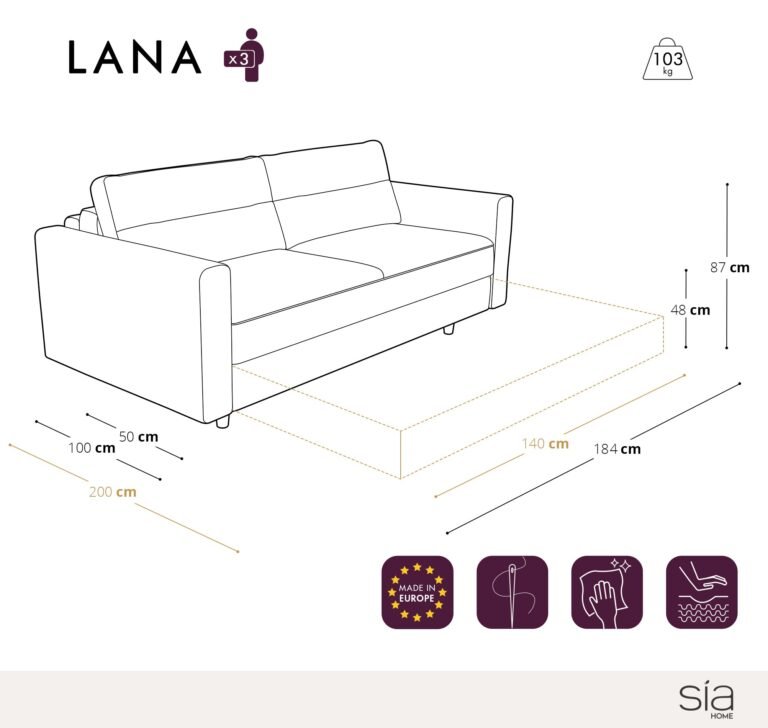 Išskleidžiama sofa LANA – tamsiai mėlyna spalva – nuotrauka 5 Išskleidžiama sofa LANA – tamsiai mėlyna spalva – produkto nuotrauka 5