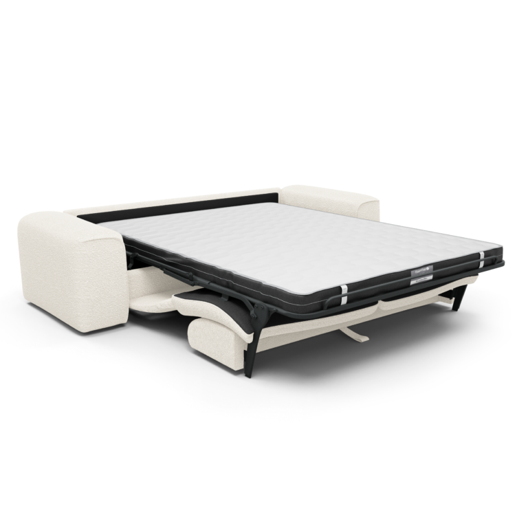 Išskleidžiama sofa NOVA – 140x190cm, kreminė spalva – produkto nuotrauka 2