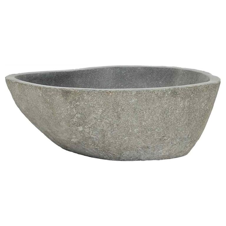 vidaXL Praustuvas, (37-46)x(29-36)cm, upės akmuo, ovalo formos – produkto nuotrauka 5