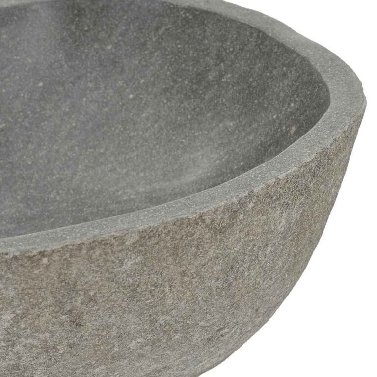 vidaXL Praustuvas, (37-46)x(29-36)cm, upės akmuo, ovalo formos – produkto nuotrauka 8