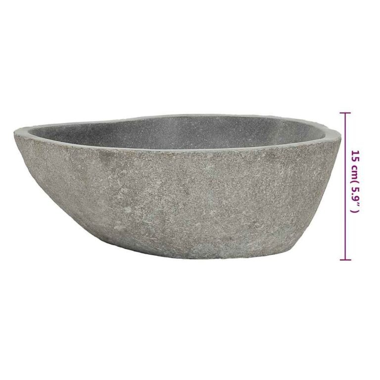 vidaXL Praustuvas, (37-46)x(29-36)cm, upės akmuo, ovalo formos – produkto nuotrauka 10