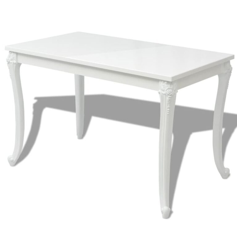Valgomojo stalas – 116×66×76 cm, balta spalva