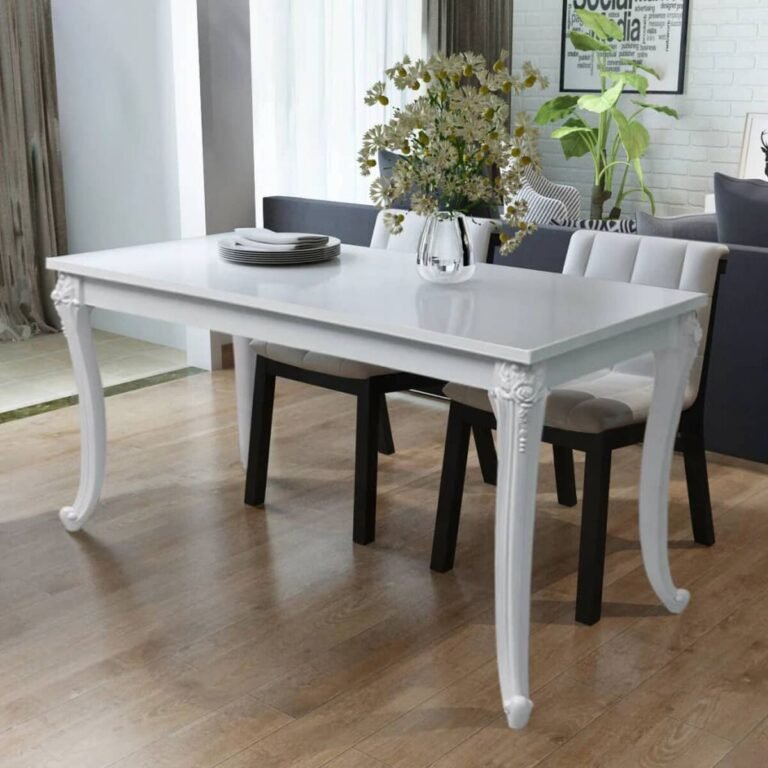 Valgomojo stalas – 116×66×76 cm, balta spalva – produkto nuotrauka 2