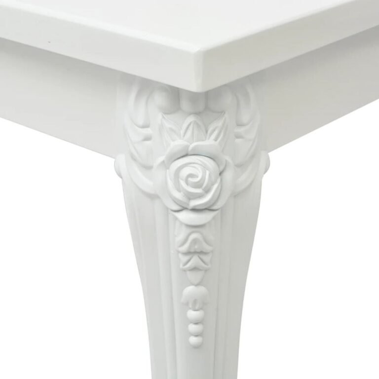 Valgomojo stalas – 116×66×76 cm, balta spalva – produkto nuotrauka 4