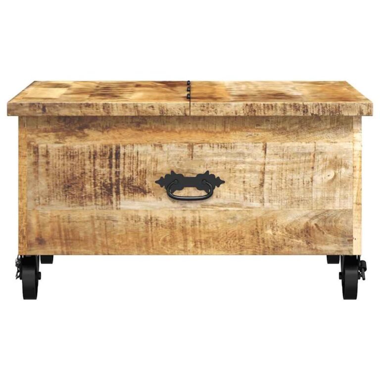 vidaXL Kavos staliukas, neapdorota mango mediena, 70x70x40cm – produkto nuotrauka 7