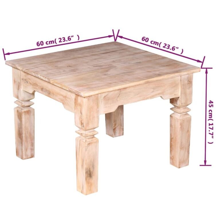 vidaXL Kavos staliukas, akacijos mediena, 60x60x45 cm – produkto nuotrauka 8