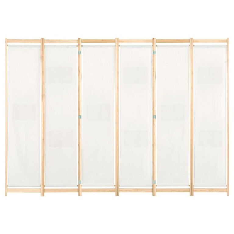 vidaXL Kambario pertvara, 6 d., kreminės sp., 240x170x4cm, audinys – produkto nuotrauka 2