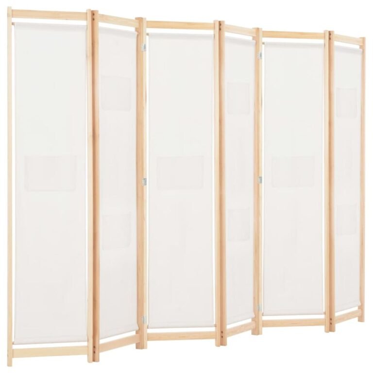 vidaXL Kambario pertvara, 6 d., kreminės sp., 240x170x4cm, audinys – produkto nuotrauka 3