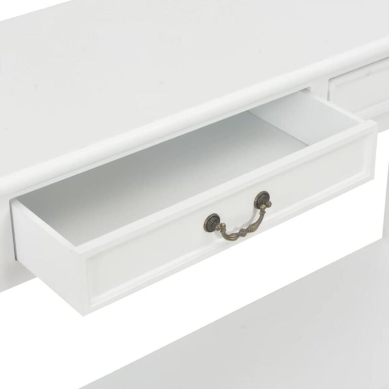 Stalas – 110×35×80 cm, balta spalva – produkto nuotrauka 5