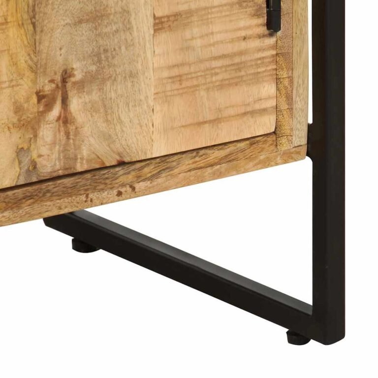 vidaXL Knygų spinta, 4 aukštų, 124x30x180cm, neapdorota mango mediena – produkto nuotrauka 7
