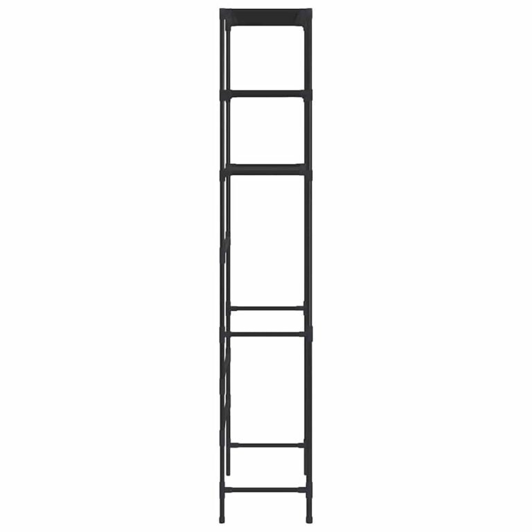 vidaXL Lentyna virš skalbimo mašinos, 3 lentynos, juoda, 69x28x169cm – produkto nuotrauka 4
