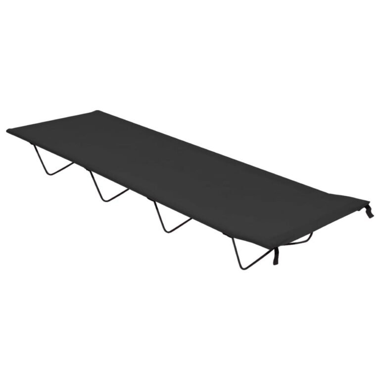vidaXL Stovyklavimo gultas, juodas, 180x60x19cm, audinys ir plienas