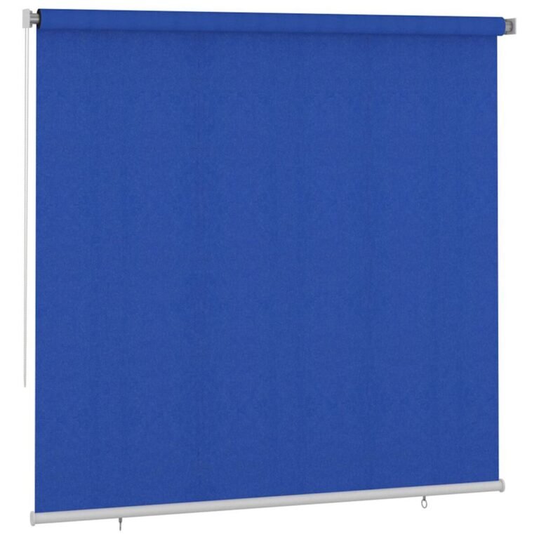 vidaXL Lauko roletas, 245 (plotis) x 230 (aukštis) cm, mėlynos spalvos, HDPE – produkto nuotrauka 2