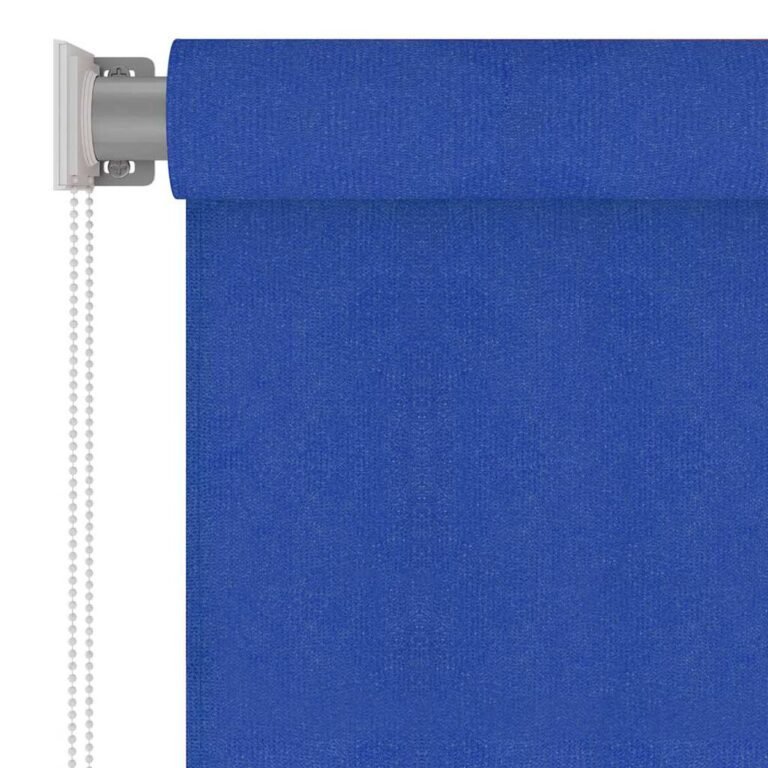 vidaXL Lauko roletas, 245 (plotis) x 230 (aukštis) cm, mėlynos spalvos, HDPE – produkto nuotrauka 4