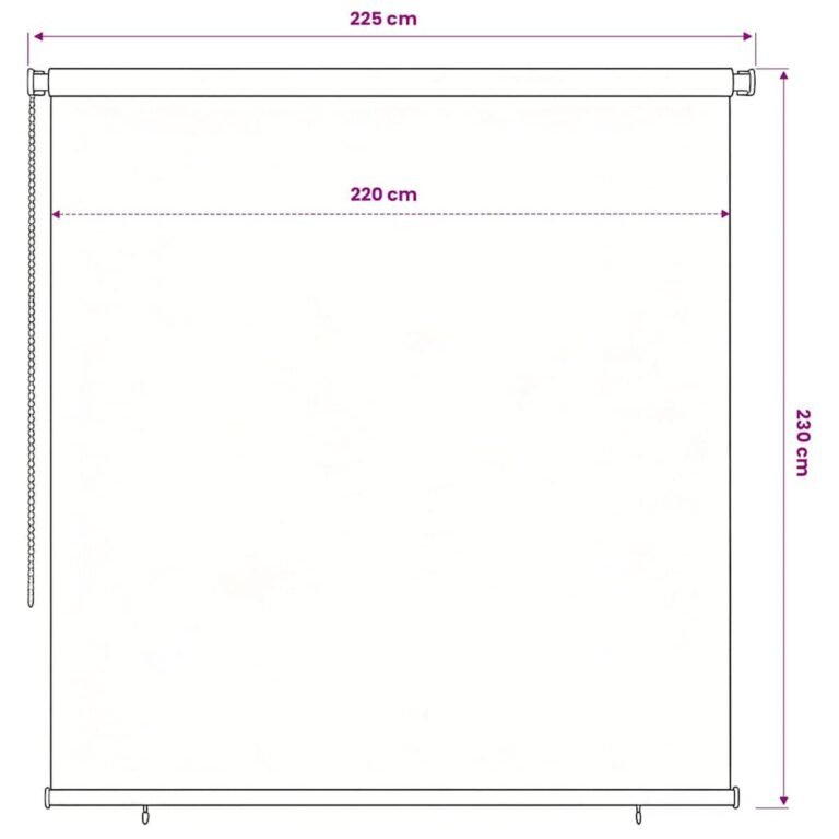 vidaXL Lauko roletas, 245 (plotis) x 230 (aukštis) cm, mėlynos spalvos, HDPE – produkto nuotrauka 6