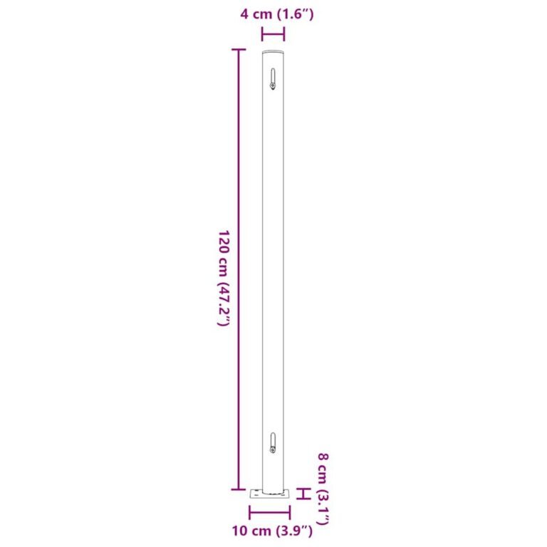 Ištraukiama šoninė markizė – 200×514 cm, juoda spalva – produkto nuotrauka 10