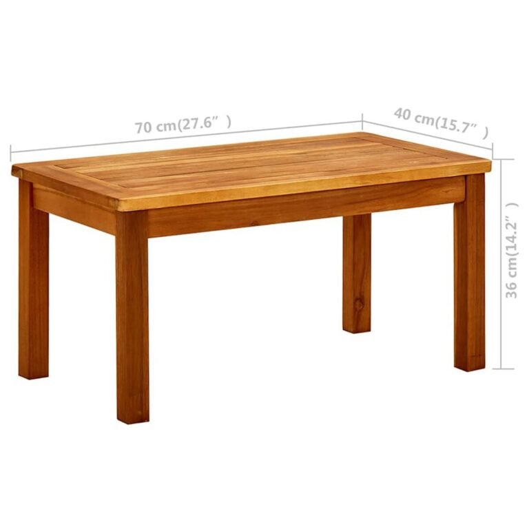 vidaXL Sodo kavos staliukas, 70x40x36cm, akacijos medienos masyvas – produkto nuotrauka 7