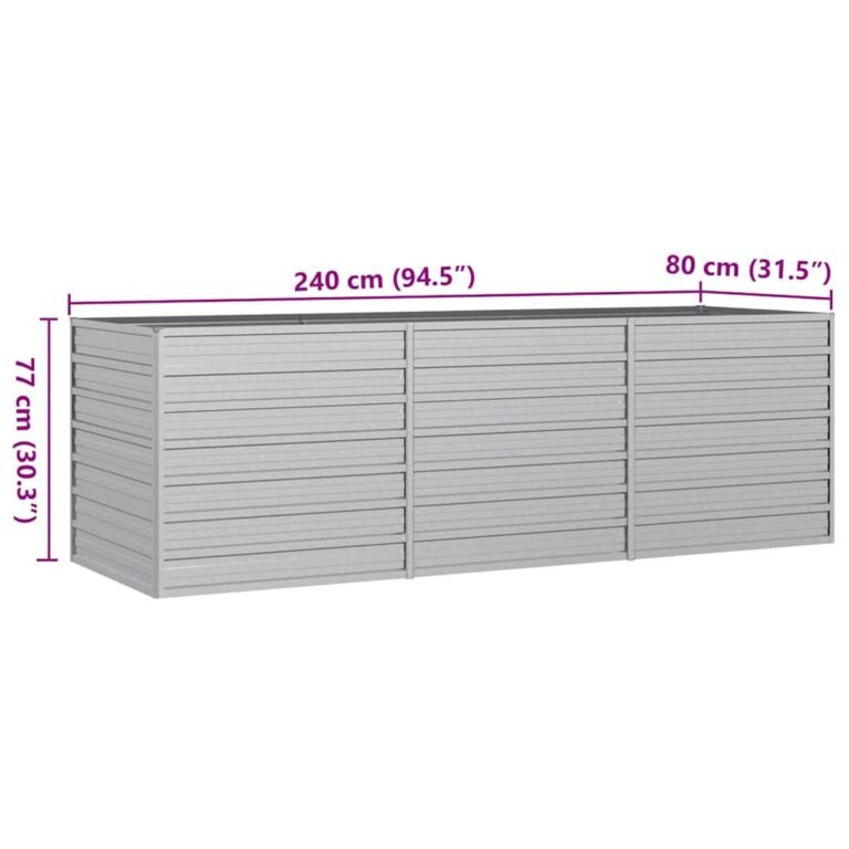 Pakelta lysvė – 240×80×77 cm, sidabro spalva – produkto nuotrauka 7