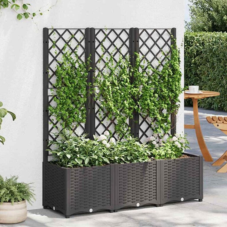 Lauko augalų dėžė – 120×40×136 cm, juoda spalva – produkto nuotrauka 2