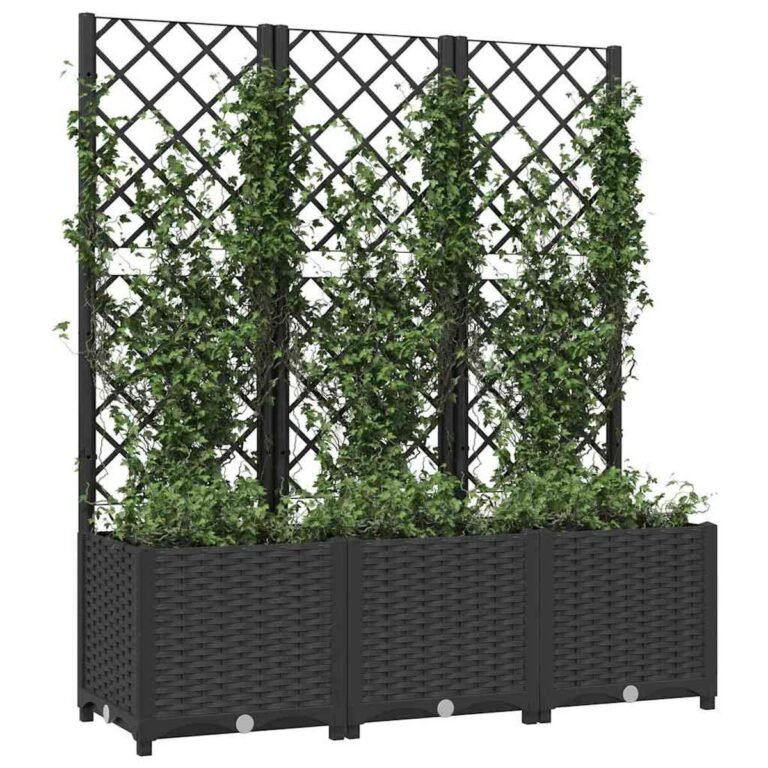 Lauko augalų dėžė – 120×40×136 cm, juoda spalva – produkto nuotrauka 3